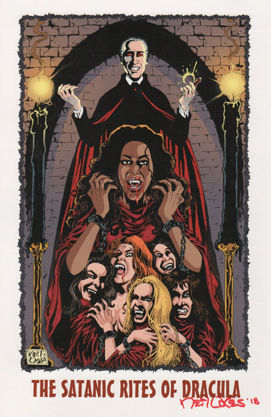 HAMMER DRACULA signed print by Neil Vokes