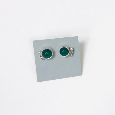 green onyx postback earrings, Caitlin Clary