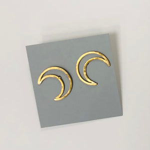 crescent moon post back earrings, Caitlin Clary